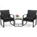 Murago Outdoor 3-Piece Wicker Bistro Set Patio Conversation Set_desvips.com