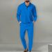 2025 Men's New Waffle Texture Solid Color Zipper Long Sleeve Sports Pants Two-Piece Set_desvips.com