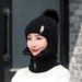 Korean Version New B Label One-piece For Women Winter Warm Knitted With Fleece Lining Cold-proof Cycling Neck Warmer_desvips.com