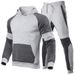 Autumn And Winter New Men's Patchwork Suit Casual Sleeve Long Pants Couple Sportswear Sweatshirt Set_desvips.com
