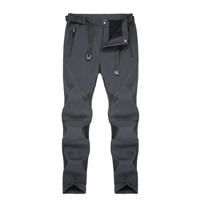 Men's Outdoor Softshell Pants Autumn Winter, Fleece-lined Thickened, Suitable For Hiking Skiing, Waterproof, Windproof,_desvips.com