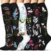 Sports Socks Women's Floral Print Compression Socks Elastic Knee High Sports Calf Socks New_desvips.com