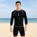 Qianchengyu Adult Swimsuit For Men, Two-piece Set, Sun-protective Long-sleeve Surfing And Snorkeling Suit, Hot Spring_desvips.com
