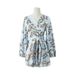 Women's Clothing flower long-sleeved shorts V-neck jumpsuit_desvips.com