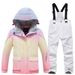 Children's Ski Suit Set For Girls Winter Outdoor Waterproof Warm Windproof Snowboard Thickened New Cross-Border Model_desvips.com