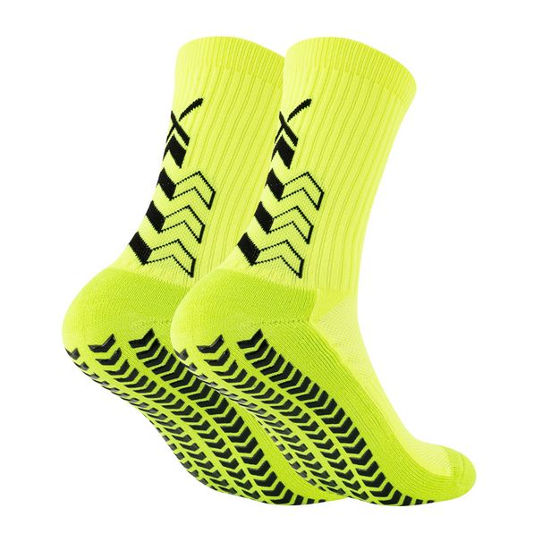 Men's Mid Calf Soccer Socks Anti Slip Terry Cloth Sole Shaped Adhesive Thickened Football God Socks For Foreign Trade_desvips.com