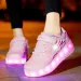 Flat Roller Skate Boys Girls flashing lights Two wheel roller shoes Led Light Luminous Sneakers Outdoor Casual Shoes_desvips.com