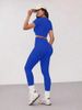 LazyZoom 7 Colors Seamless Outfit Short Sleeve Peach Hip Long Pants Sports Set Fitness Wear For Women Yoga Sets_desvips.com