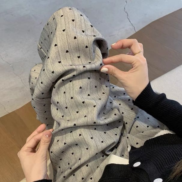 1511 # Design Sense Love Printed Children's Early Autumn High Waist Wide Leg Small Casual Yamamoto Pants_desvips.com