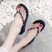 Open Toe Slippers Stylish Women's Flower Print Thick Sole Flip Flops For Summer Beach Outings Home Wear Non-slip Bottom_desvips.com