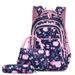 Student school bag three-piece set fashion printed backpack cute large capacity backpack_desvips.com