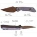 KANSEPT Fenrir Fixed Blade Knife With 2.87 Inch D2 Steel Blade And Micarta Handle, Model G3034A5_desvips.com