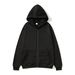 Unisex Zipper Cardigan Hooded Sweatshirt Solid Color Sportswear Autumn Winter Fleece Loose Top_desvips.com