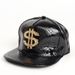 Crocodile Pattern Gold Dollar Sign Korean Style Trendy Brand Hip-Hop Street Dance Flat Brim Sun Hat Baseball Cap_desvips.com
