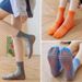Non-Slip Floor Solid Color Mesh Summer Thin Special Trampoline For Children Boys Girls Adults Yoga Mid-Calf Socks_desvips.com