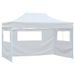 White Foldable Party Tent - Sturdy Steel Frame, Waterproof PVC-Coated Oxford Fabric, UV-Resistant, 4 Side Panels_desvips.com