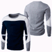 Men's Clothing new spring and autumn men's jacket sweatshirt fashion 3 color stitching men's casual Korean version pullover sweatshirt_desvips.com