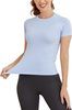 Women's Short Sleeve Seamless Workout Tops Breathable Gym Shirts For Yoga Athletes Soft Athletic Shirts_desvips.com