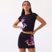 Women's clothing new short-sleeved printed hip skirt suit ladies high-end suit two-piece skirt_desvips.com