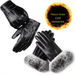 Women's Winter Leather Warm Cold-Proof Riding Cute Touchscreen Fleece-Lined Thickened Cycling Gloves_desvips.com