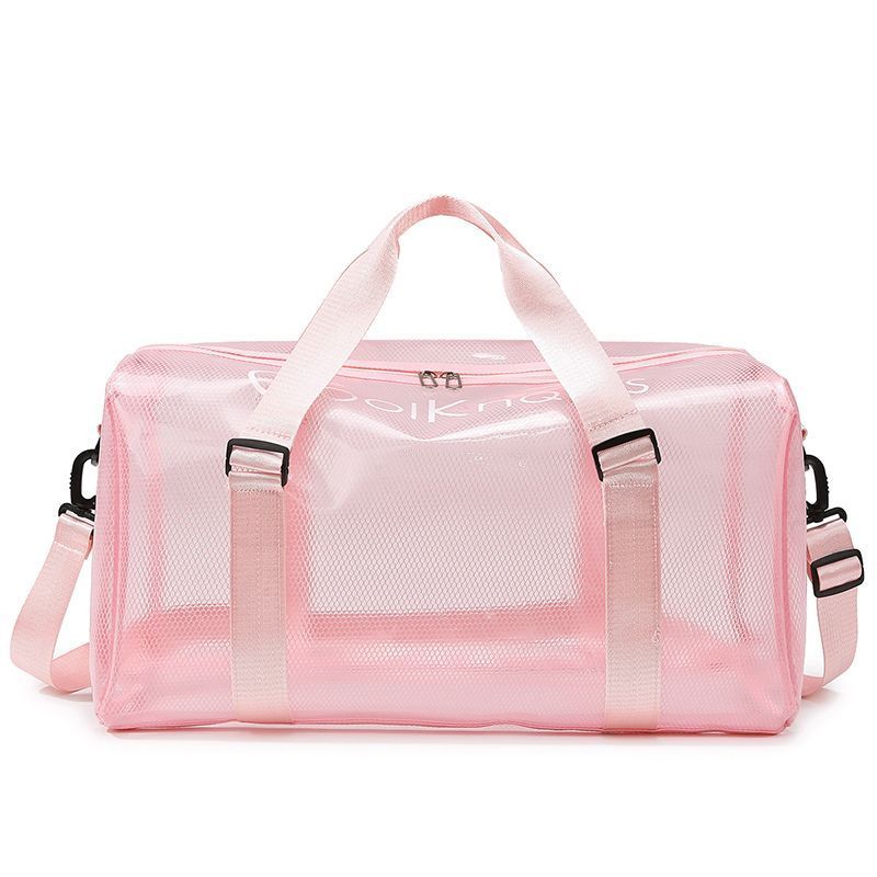 Large Capacity Transparent Duffel Jelly Lightweight Shoulder Handbag Travel Bag Sports Swimming Yoga Fitness_desvips.com