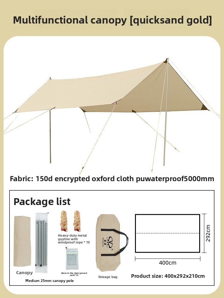 Outdoor Portable Oxford Canopy Picnic Foldable Butterfly Shape Cloth Camping Rainproof Sunshade Beach Vinyl_desvips.com