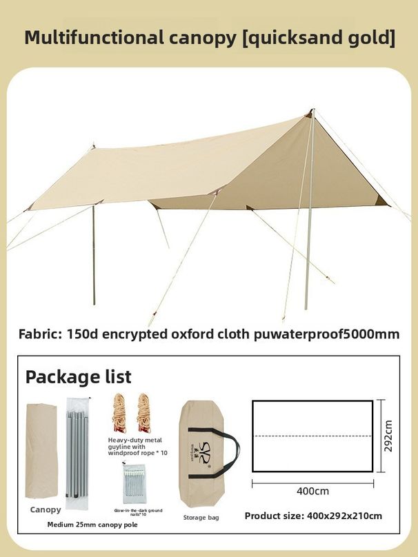 Outdoor Portable Oxford Canopy Picnic Foldable Butterfly Shape Cloth Camping Rainproof Sunshade Beach Vinyl_desvips.com