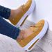 Women's Bullock plus-size women's shoes comfortable casual women's shoes round head lace-up single shoes_desvips.com