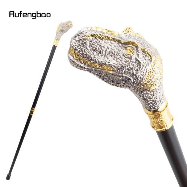 Golden White Dinosaur Gentleman Decorative Stick Parties Cane For Halloween For Cosplay And Parties, For Cosplay & Party_desvips.com
