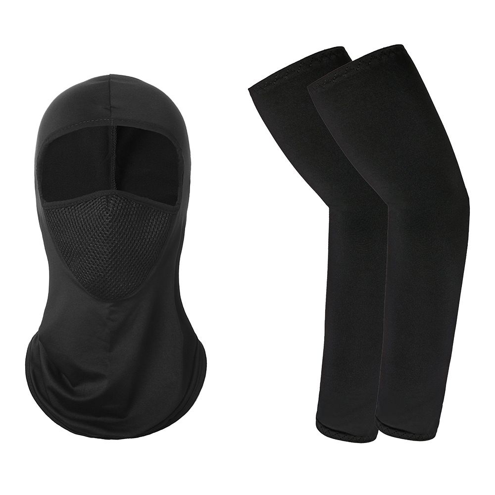 Outdoor Sports Cycling Bicycle Flying Tiger Masked Pullover Hat Mesh Breathable Face Shield Sun Protection Sleeve Set_desvips.com