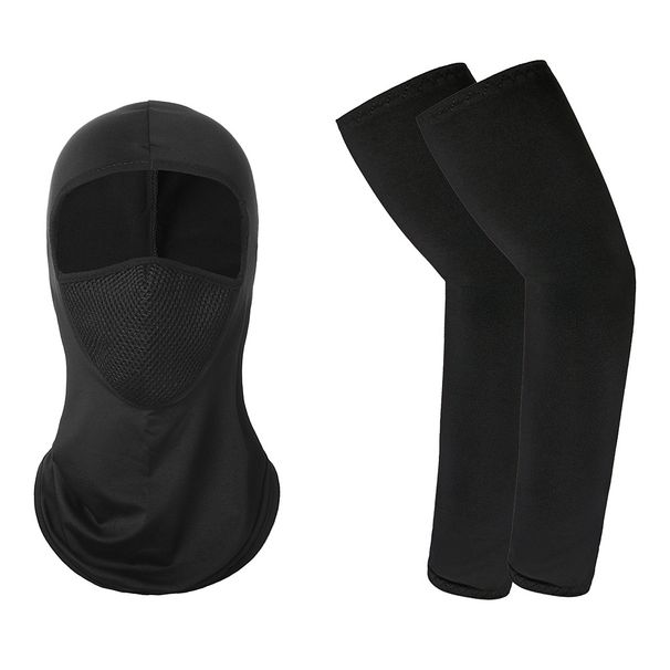 Outdoor Sports Cycling Bicycle Flying Tiger Masked Pullover Hat Mesh Breathable Face Shield Sun Protection Sleeve Set_desvips.com