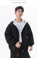 Men's Streetwear Heavyweight Hoodie | Oversized American Style Zip-Up With Contrast Stitching & Air-Layer Design_desvips.com