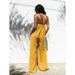 Women's Clothing Sexy V-neck halter loose jumpsuit home casual holiday style jumpsuit woman_desvips.com