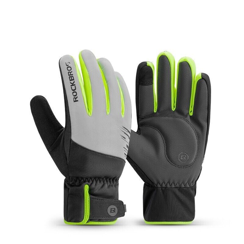 ROCKBROS Warm Cycling Gloves Reflective Full - finger Gloves with Touchscreen_desvips.com