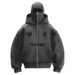 Koossoasis Double Hat Hoodie Balaclava Zip Sweater Zip City Black Loose Jacket Jacket_desvips.com