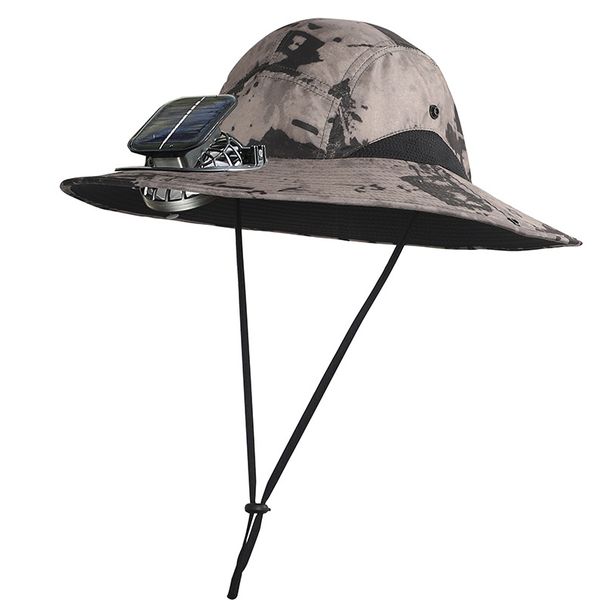 Solar-Powered Cooling Fan Hat - Wide Brim Sun Hat For Men, UPF50+ Sun Protection & High-Speed Ventilation For Outdoor Hiking/Fishing_desvips.com
