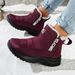 Women's Waterproof Snow Boots With Fleece Lining, Slip-On Winter Shoes For Outdoor, Hiking, And Casual Wear_desvips.com