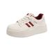 White Sneakers For Women 2025 Autumn Winter New Thick Sole Height Increasing Casual Pair With Skirts Versatile_desvips.com
