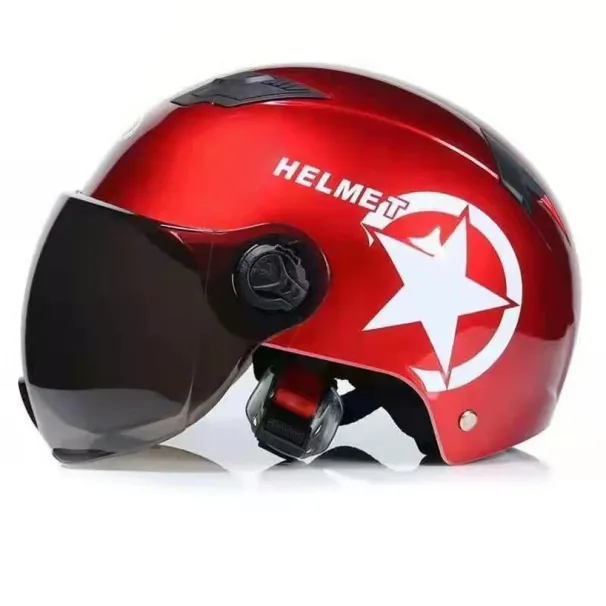 Face Helmet Motorcycle Open Dual Lens Visors Men Women Summer Electric Bicycle Helmet Scooter Motorbike Moto Bike Helmets_desvips.com