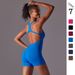 New Style Tight-Fitting Solid Color With Beautiful Back Design, Seamless And Breathable One-Piece Yoga Suit_desvips.com