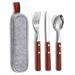 Outdoor Tableware 304 Stainless Steel Log Handle Steak Western Food Knife Fork Spoon Gift_desvips.com