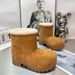 New Trendy Shoes Solid Color Genuine Leather Real Fur Slip-On Snow Big Toe Thick Sole Fashion Casual Winter Women's_desvips.com