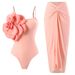 New One-piece Fashion Sexy Swimsuit For Women Skinny Big Flower Swimsuit Set Nylon Skirt_desvips.com