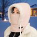Winter Warm Hat, Lei Feng Style, Riding, Fluffy, Thickened, Cold-Resistant, Windproof Ski Face Mask Scarf One-Piece Head Cover_desvips.com