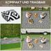 Outdoor Teppich Kunststoffteppich Doppelseitiges Design Wasserabweisend Für Terrasse Balkon Schwarz Weiß 152 X 243 Cm_desvips.com
