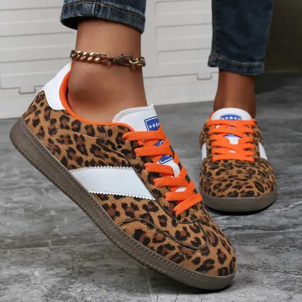 Leopard Print Women Outdoor Classic Retro Trainers Walking Sneakers Fashion Free Shipping New Lace Up Non-Slip Casual_desvips.com