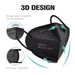 LEMENT 50-Piece KN95 Black Face Mask With 5-Layer Filter And ≥95% Cup Dust Safety Protection_desvips.com
