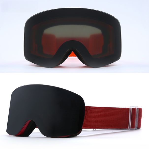 Flip-top Breathable Adult Ski Goggles With Double-layer Anti-fog, Outdoor Snow Large Spherical Lenses, Compatible With Prescription Glasses / HX31_desvips.com