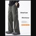 001 American Style Workwear Casual Men Straight Loose 2025 New Wide-Leg Outdoor Cargo Pants Autumn Winter Fleece-Lined_desvips.com