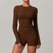 Winter Brushed Yoga High Strength Fitness Wear Pilates Running Sports Long Sleeve T-Shirt Top_desvips.com
